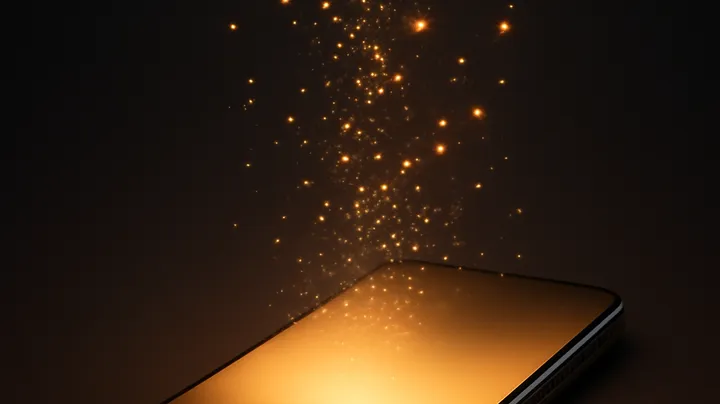 GOOD11 COM - Modern phone with glowing screen GOOD11 COM Modern phone with glowing screen